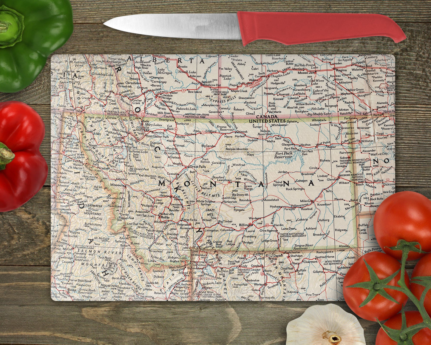 Montana Map Cutting Board | Travel Gift | Kitchen Decor