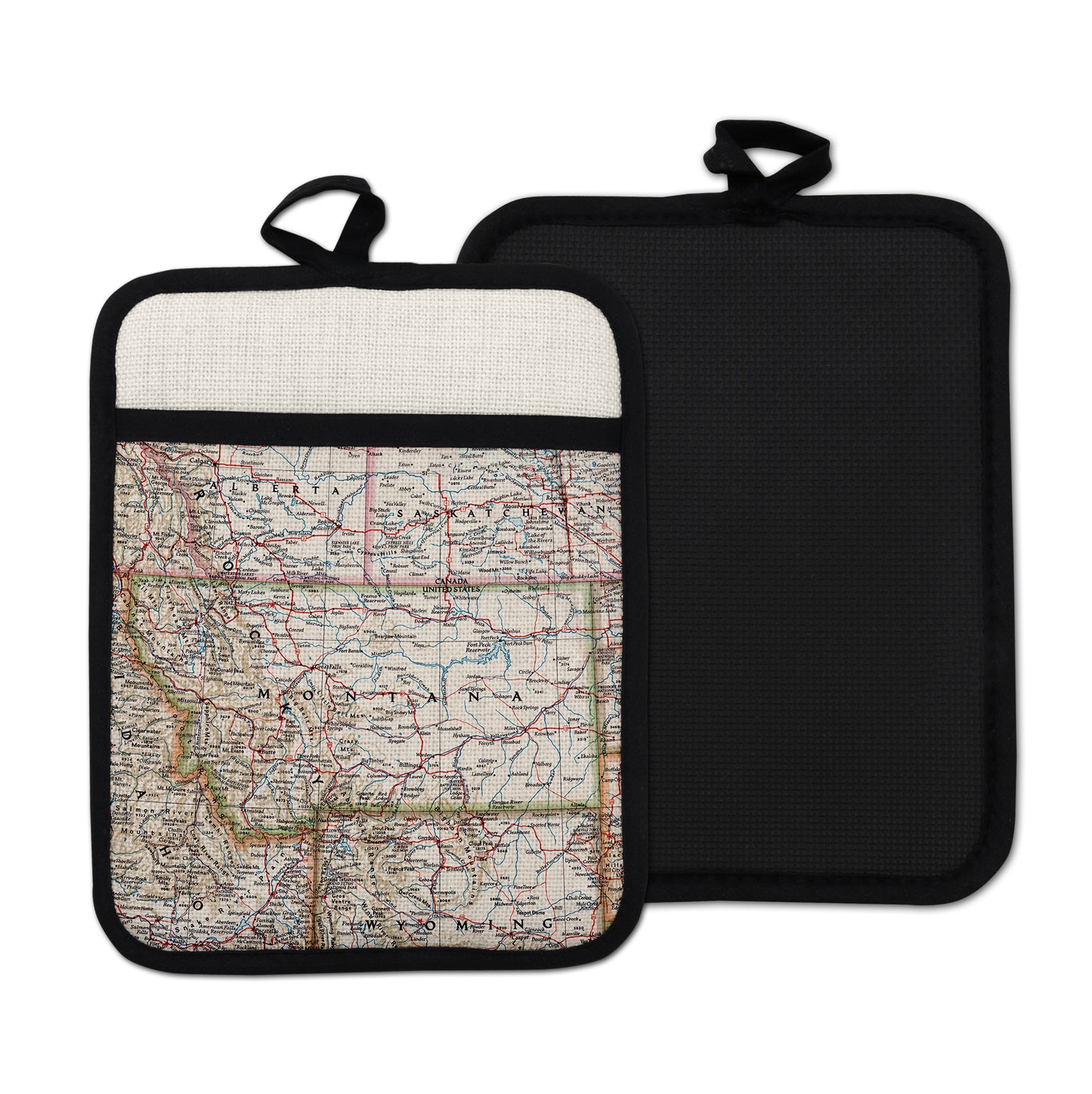 Montana vintage map hot pad kitchen decor