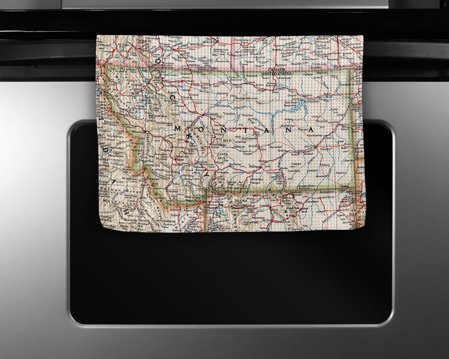 Montana Map Tea Towel | Waffle-Weave Kitchen Towel Gift
