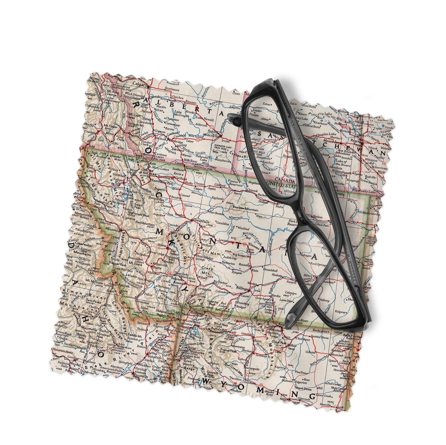 Montana Map Lens Cloth | Montana Microfiber Glasses Cleaner | Travel Gift