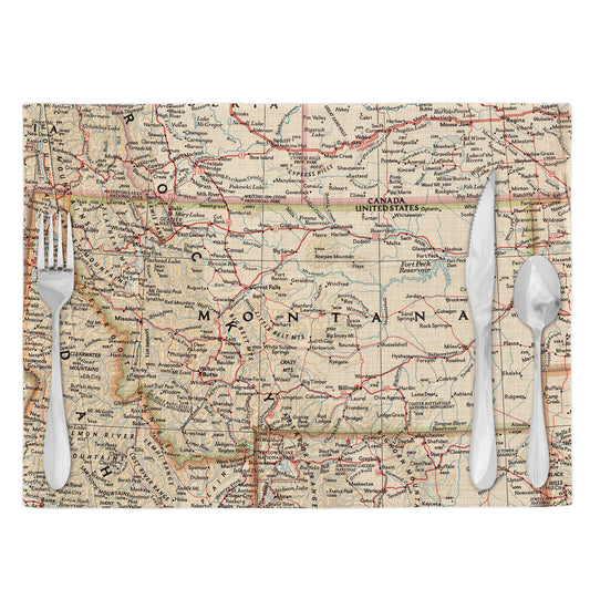 Montana Vintage Map Placemats Set of 4