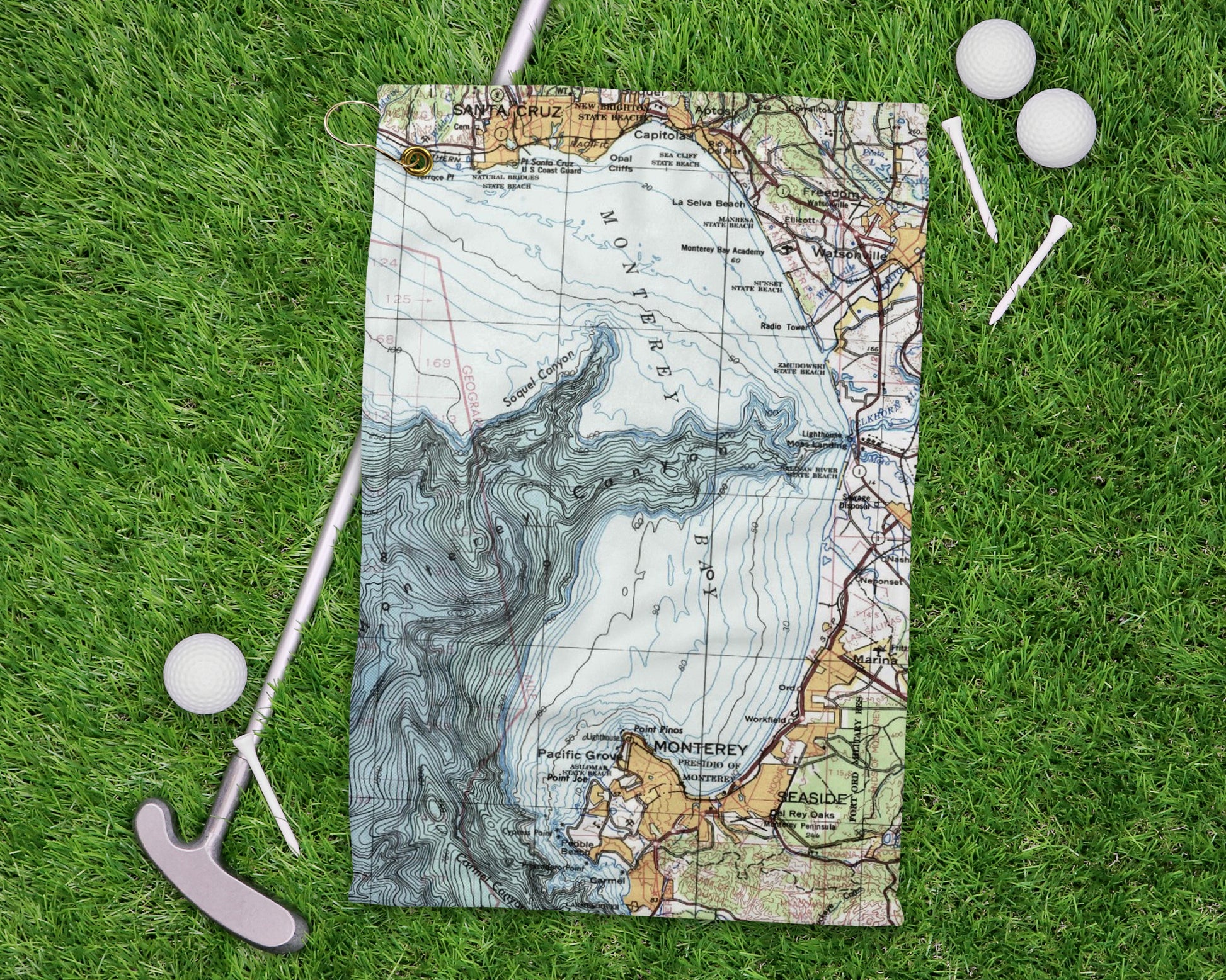 Monterey Bay California golf towel primary image