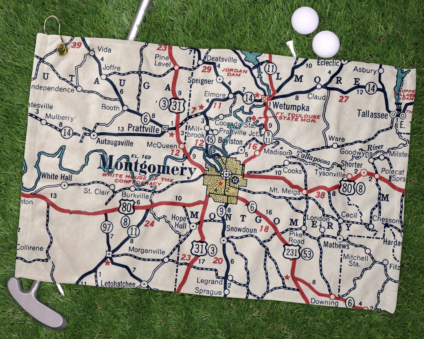 Montgomery Alabama golf towel primary image