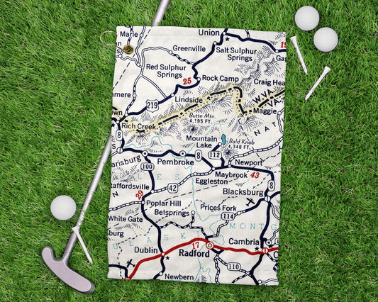 Mountain Lake Virginia golf towel primary image