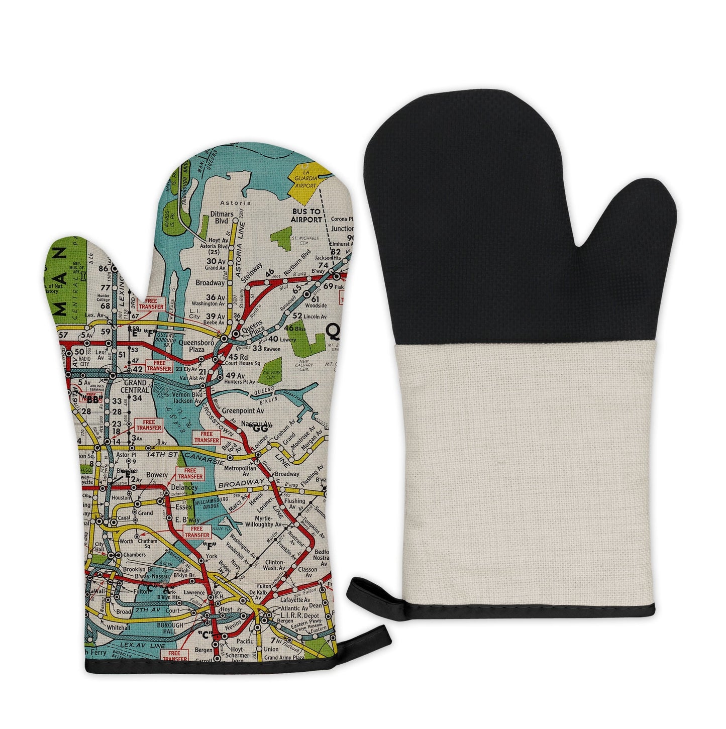 New York City Subway Map Oven Mitt | Vintage-Inspired Kitchen Gift