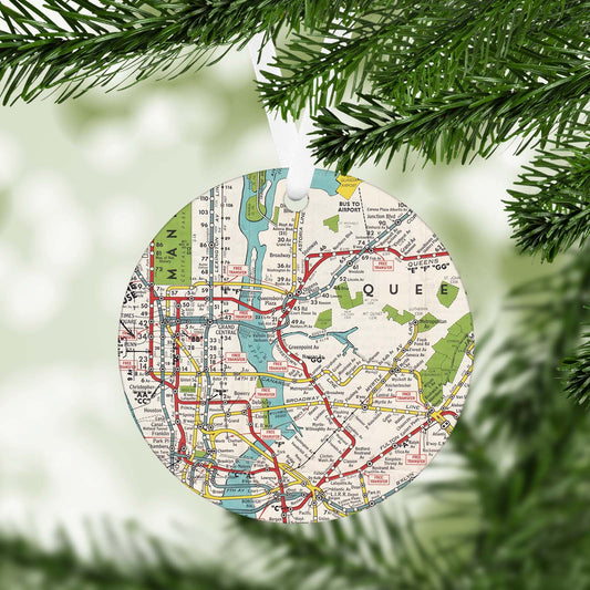 NYC Subway Vintage Map Ornament