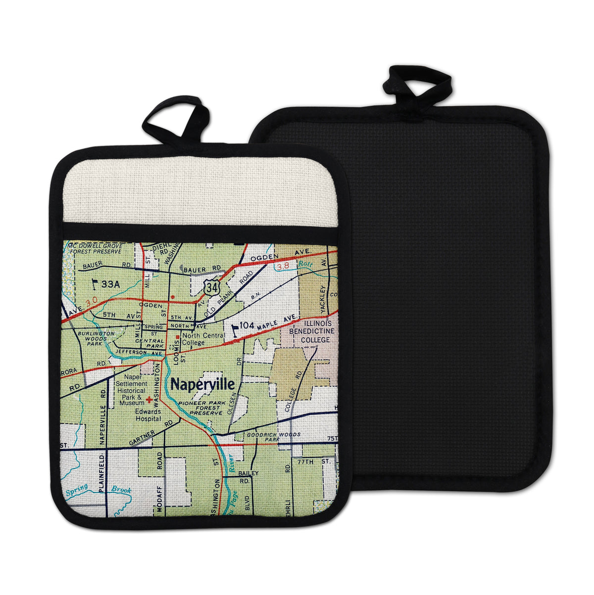 Naperville Illinois Vintage Map Hot Pad