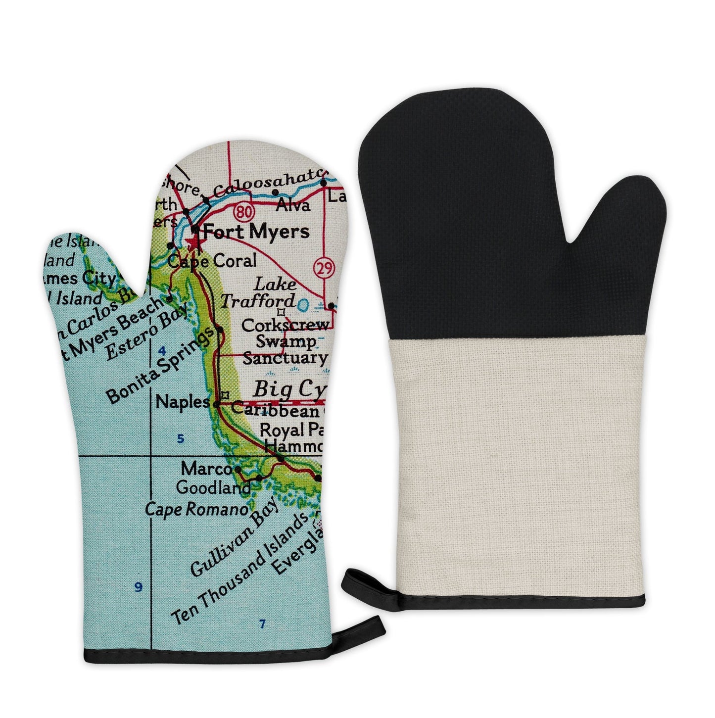 Naples, Florida Map Oven Mitt | Vintage-Inspired Kitchen Gift