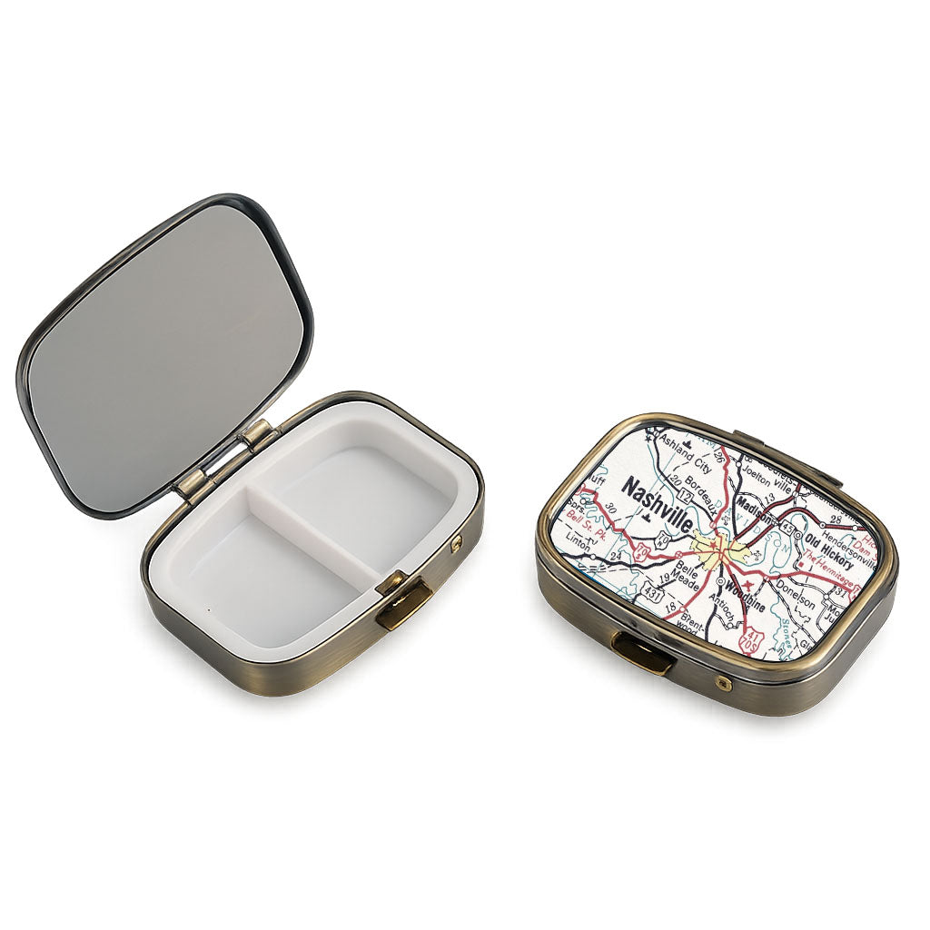 Nashville, Tennessee vintage map pill case