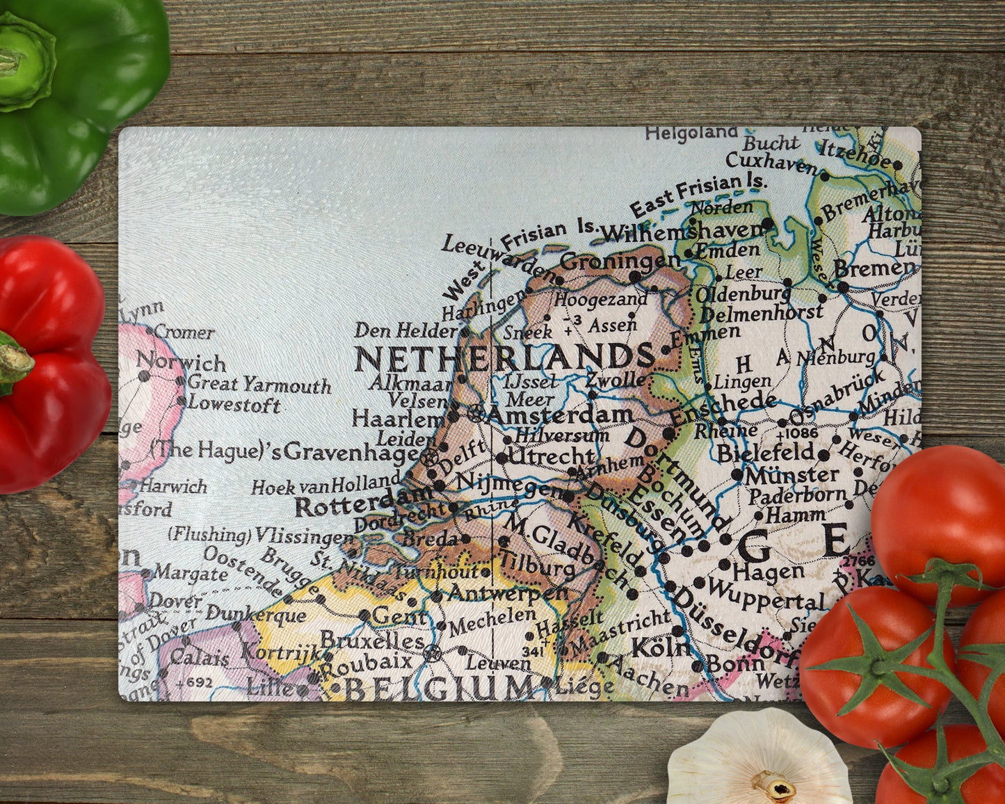 Netherlands Map Cutting Board | Travel Gift | Kitchen Decor