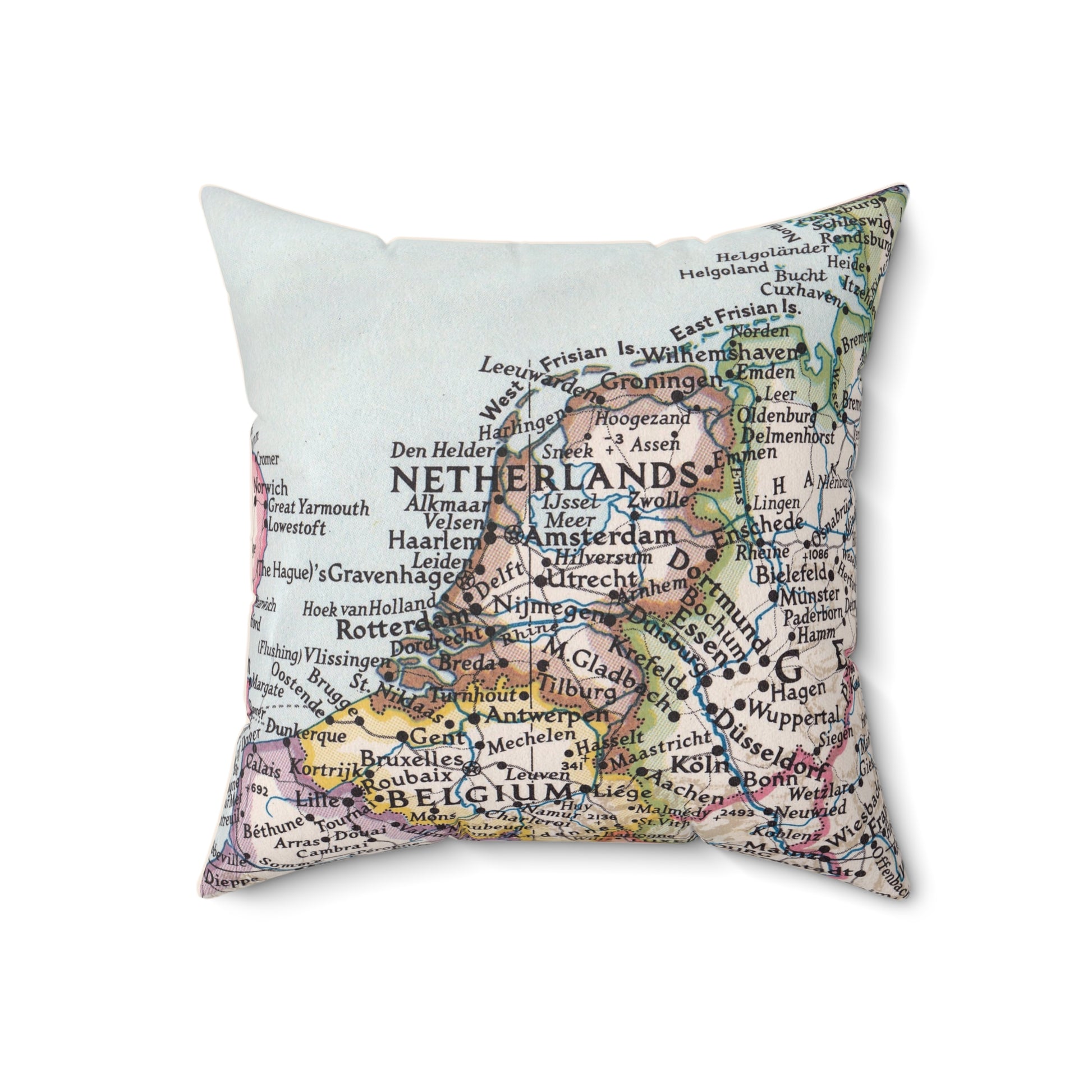 Netherlands vintage map pillow