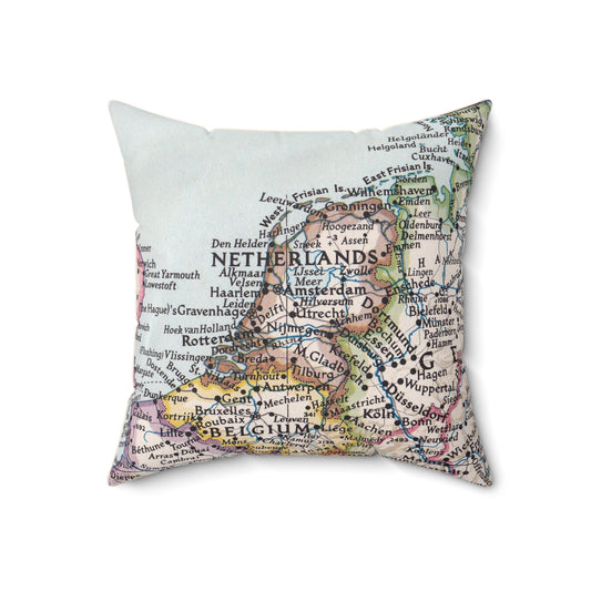 Netherlands vintage map pillow