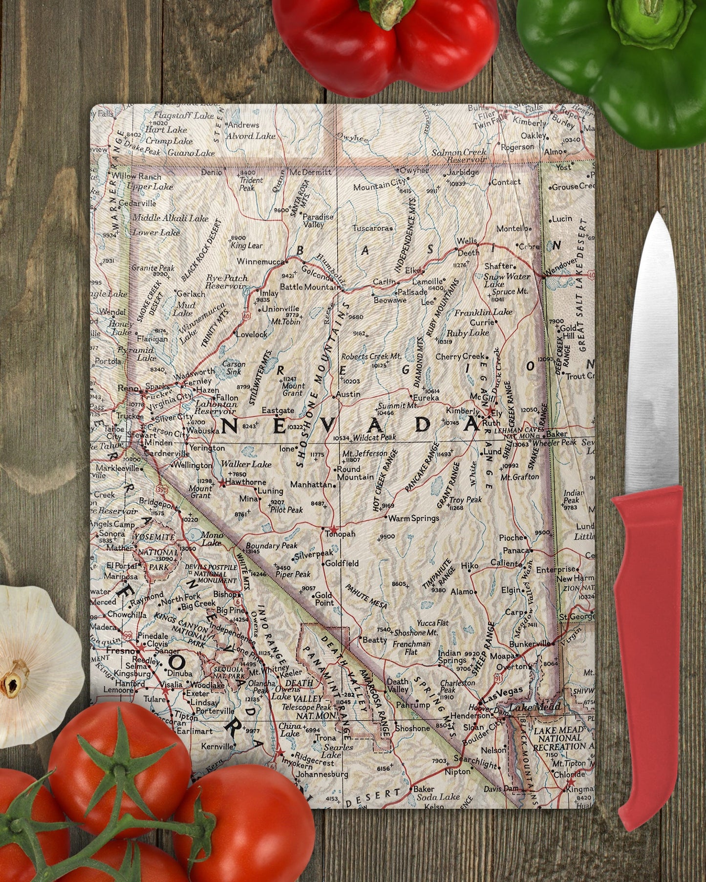Nevada Map Cutting Board | Travel Gift | Kitchen Decor