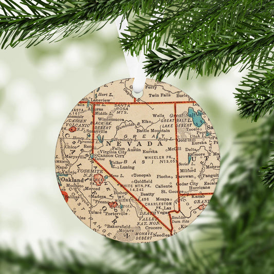 Nevada Vintage Map Ornament