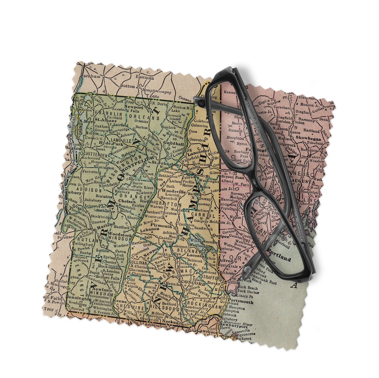 New Hampshire Map Lens Cloth | New Hampshire Microfiber Glasses Cleaner | Travel Gift