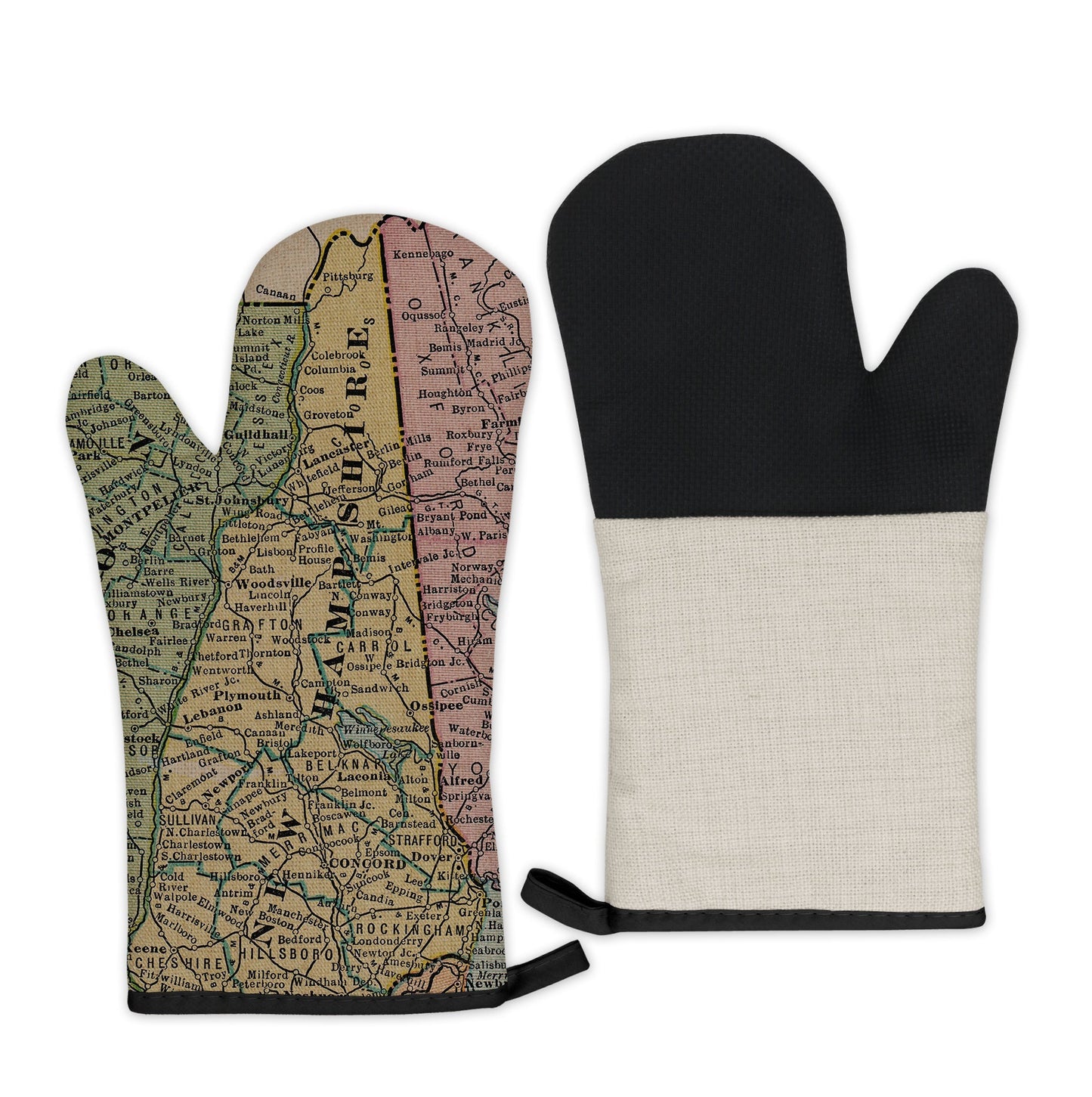 New Hampshire Map Oven Mitt | Vintage-Inspired Kitchen Gift