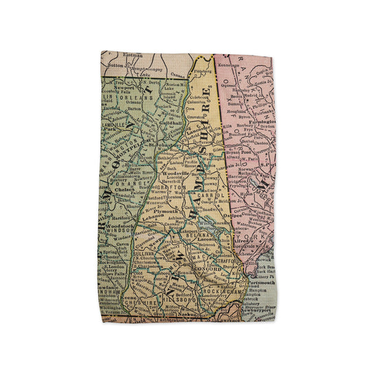 New Hampshire Map Tea Towel | Waffle-Weave Kitchen Towel Gift