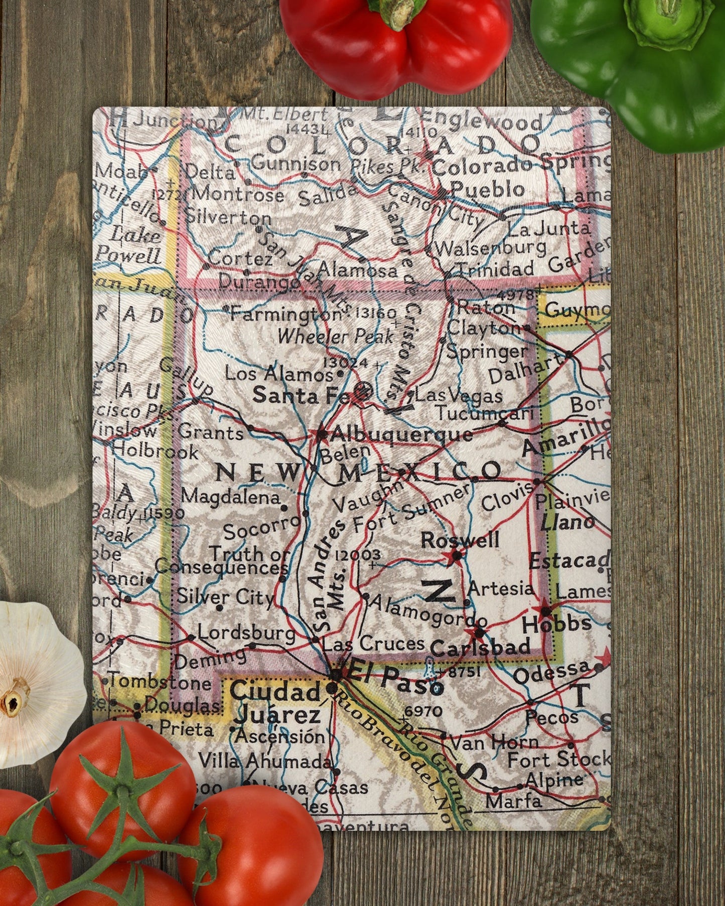 New Mexico Map Cutting Board | Travel Gift | Kitchen Decor