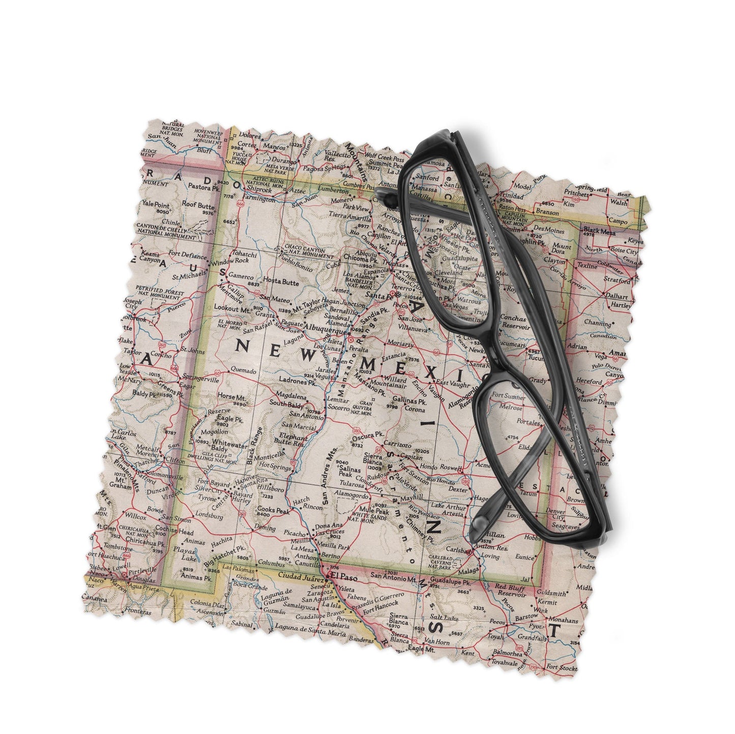 New Mexico Map Lens Cloth | New Mexico Microfiber Glasses Cleaner | Travel Gift
