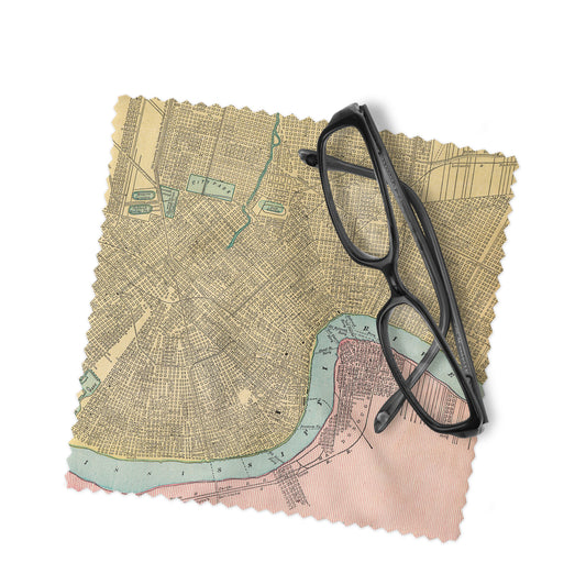 New Orleans Map Lens Cloth | Vintage-Inspired City Accessory
