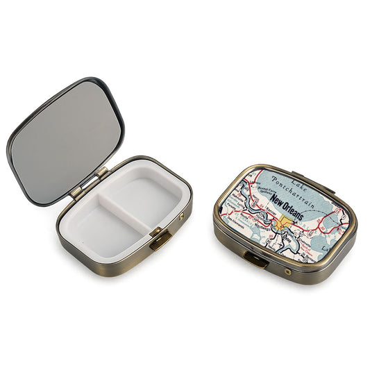 New Orleans, Louisiana vintage map pill case