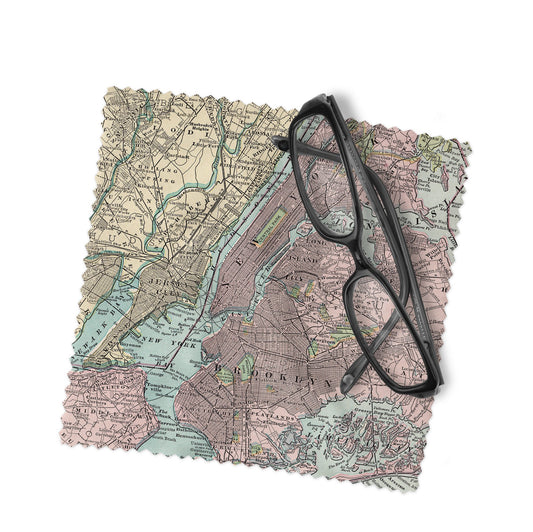 New York City Map Lens Cloth | New York City Microfiber Glasses Cleaner | Travel Gift