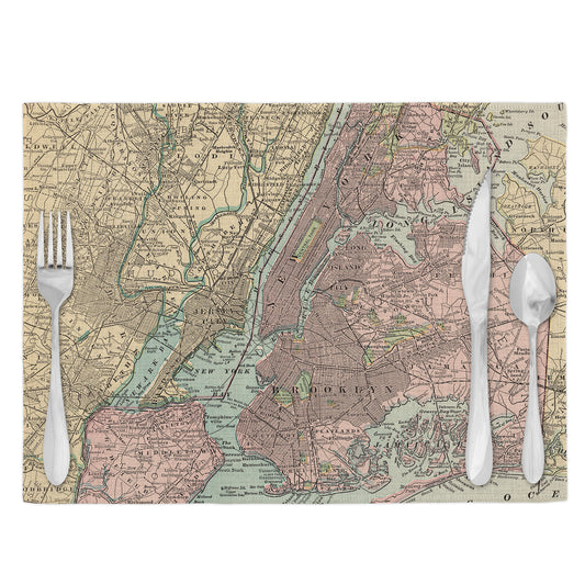 New York City Vintage Map Placemats Set of 4