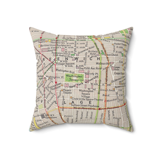 New York University vintage map pillow