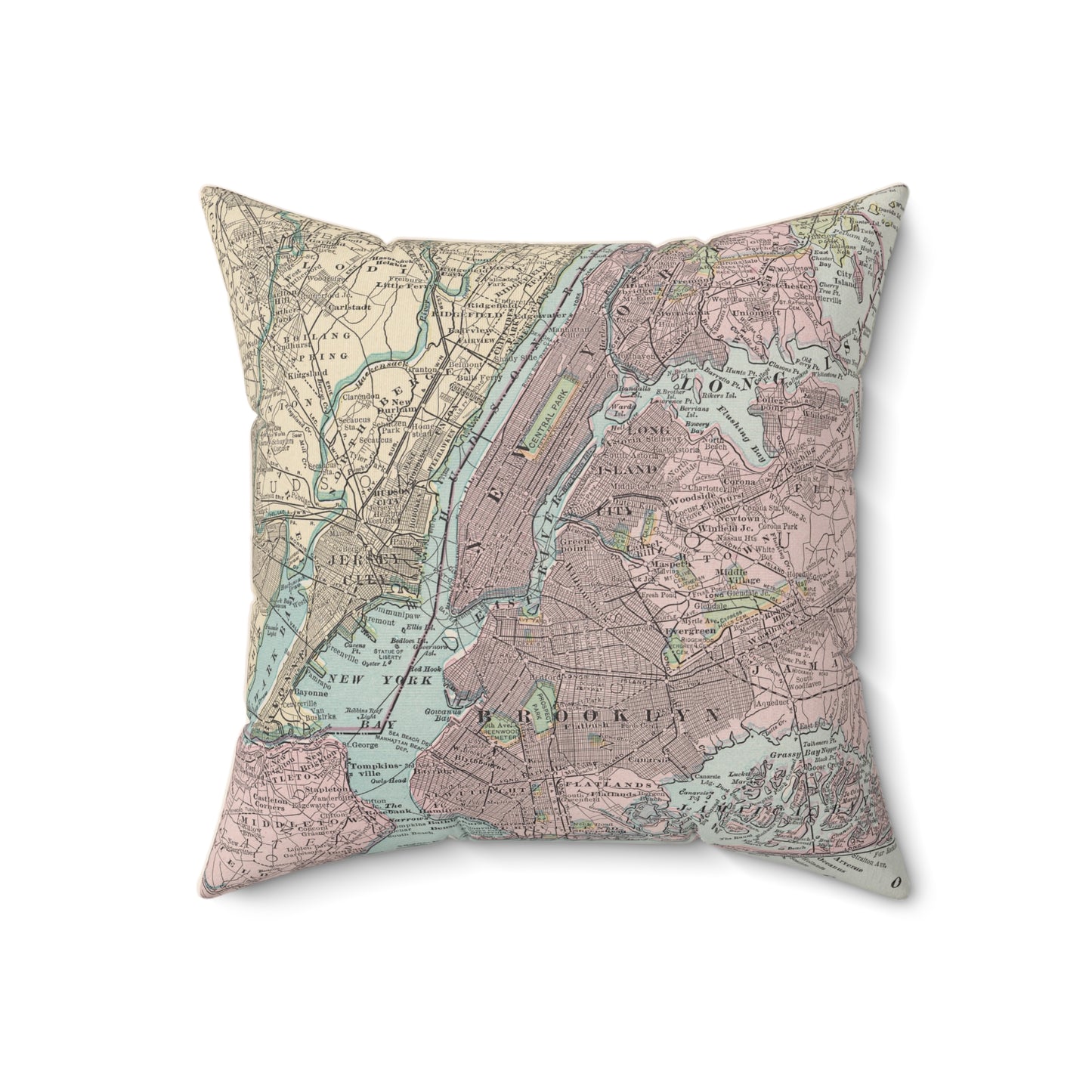 New York City vintage map pillow