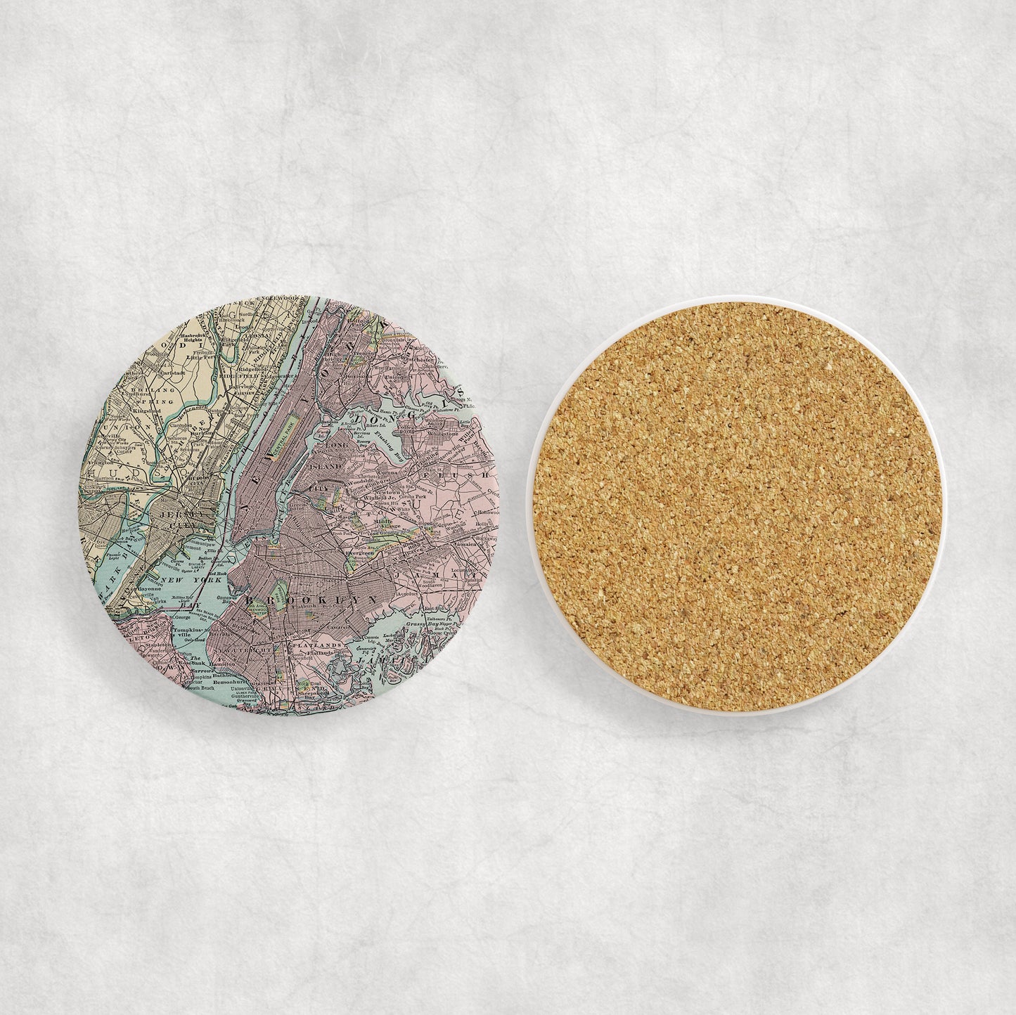 New York City Map Coaster Set (Set of 4) | Vintage-Inspired City Gift