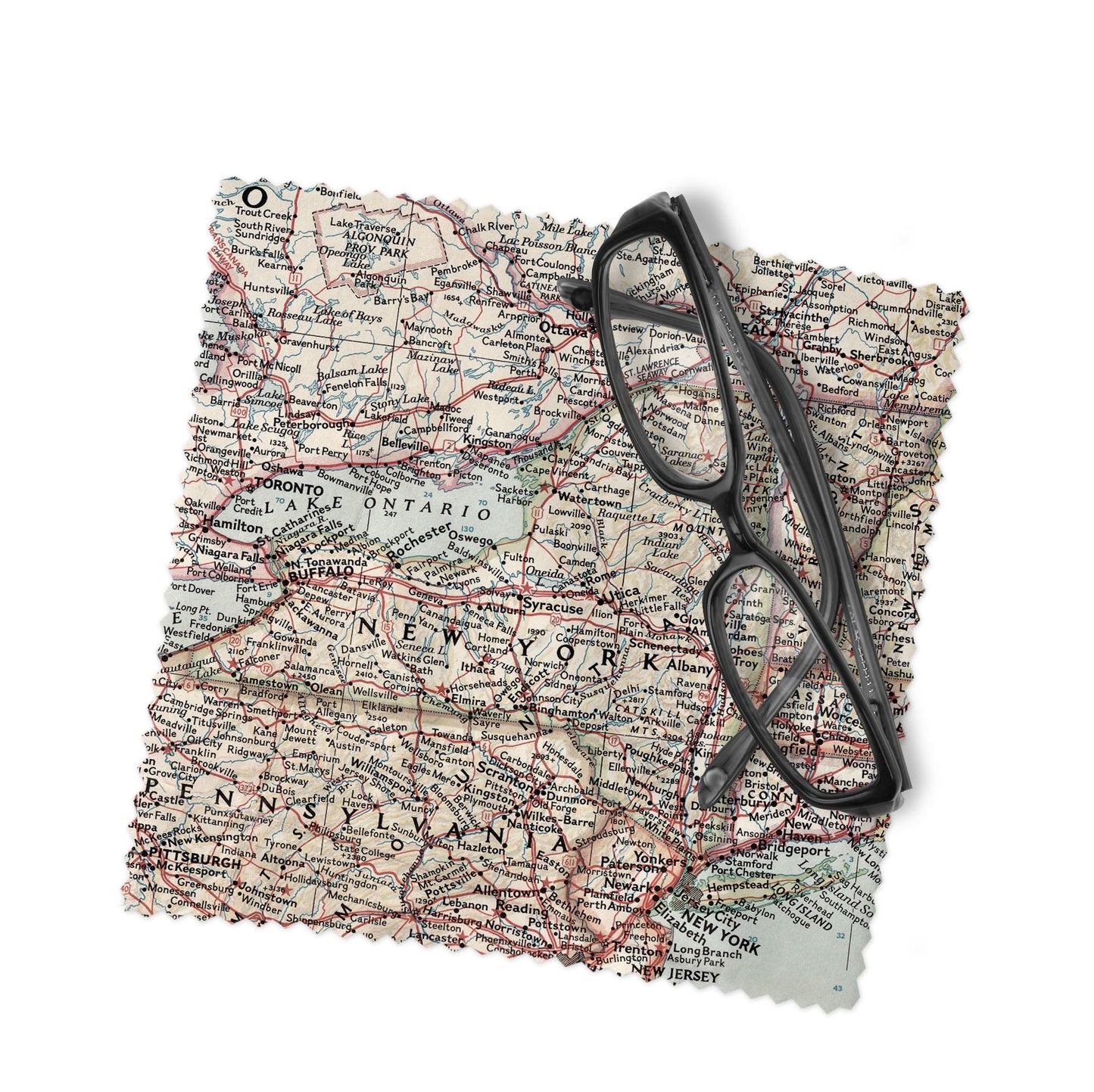 New York State Map Lens Cloth | New York State Microfiber Glasses Cleaner | Travel Gift