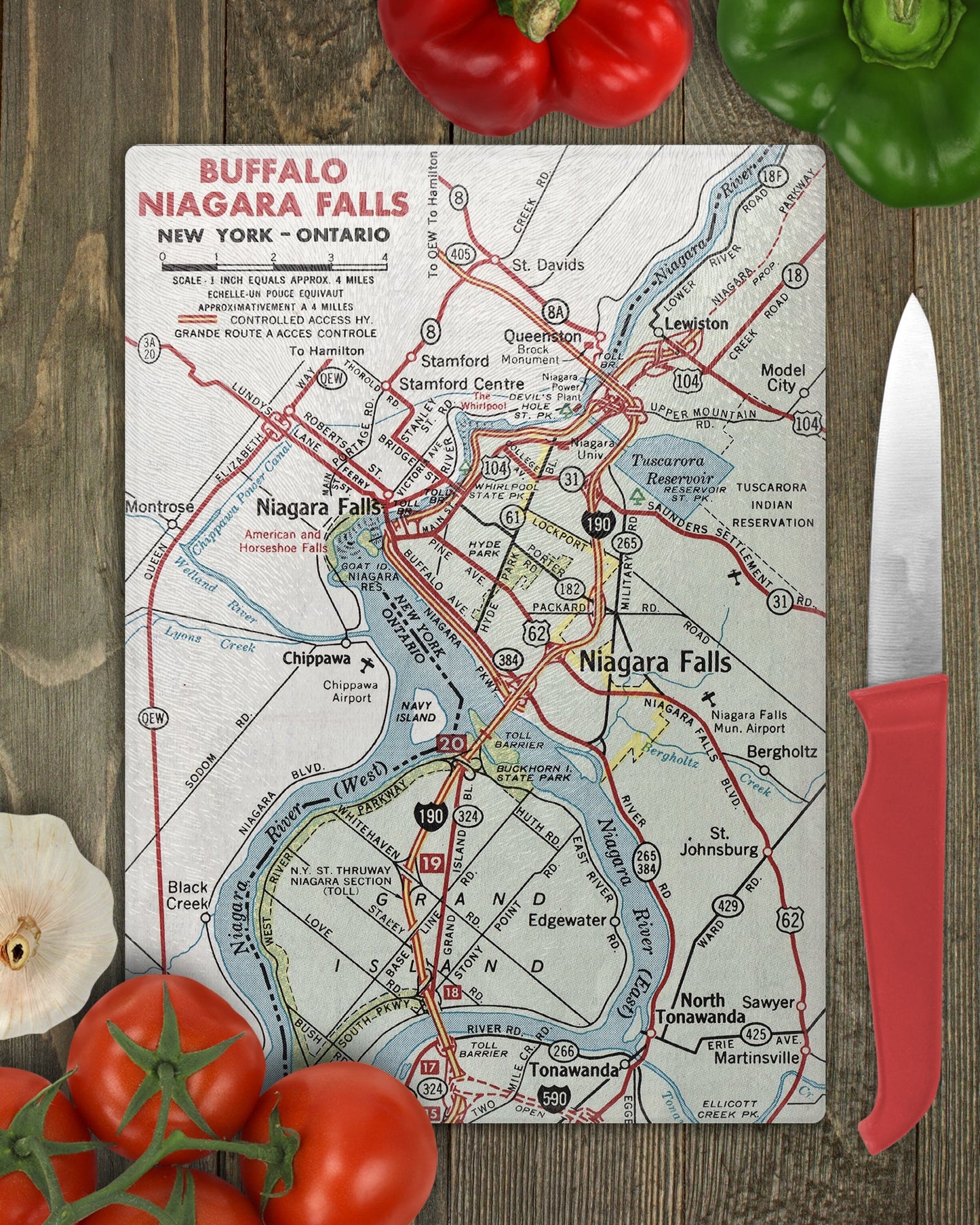 Niagara Falls Map Cutting Board | Travel Gift | Kitchen Decor
