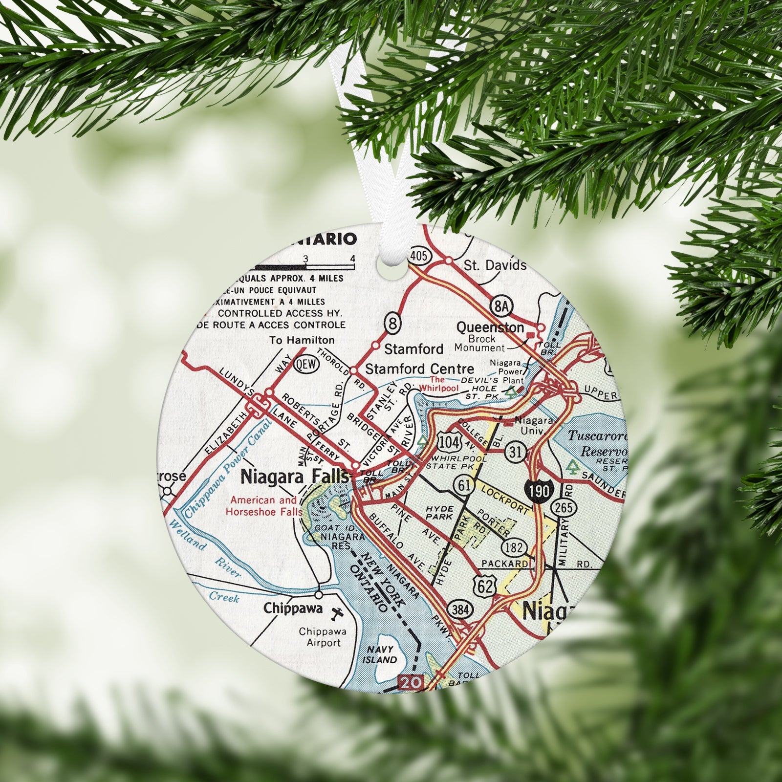 Niagara Falls Vintage Map Ornament
