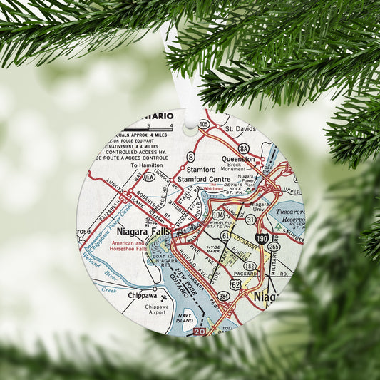 Niagara Falls Vintage Map Ornament