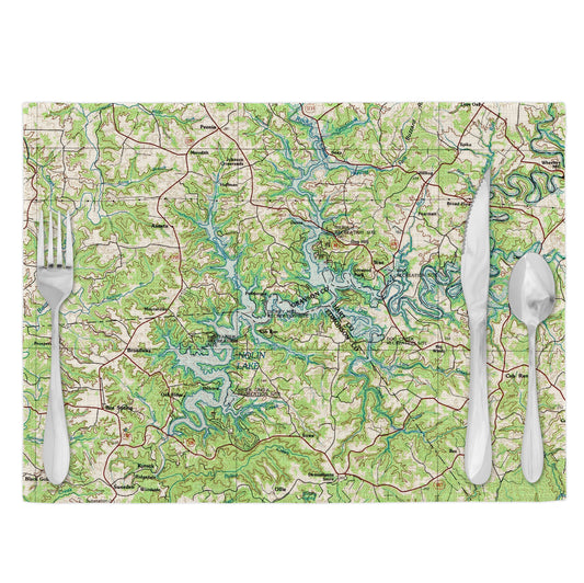 Nolin Lake Kentucky Vintage Map Placemats Set of 4