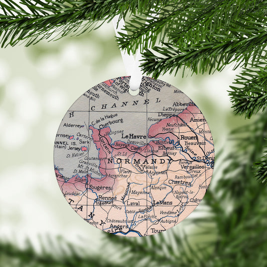 Normandy Vintage Map Ornament