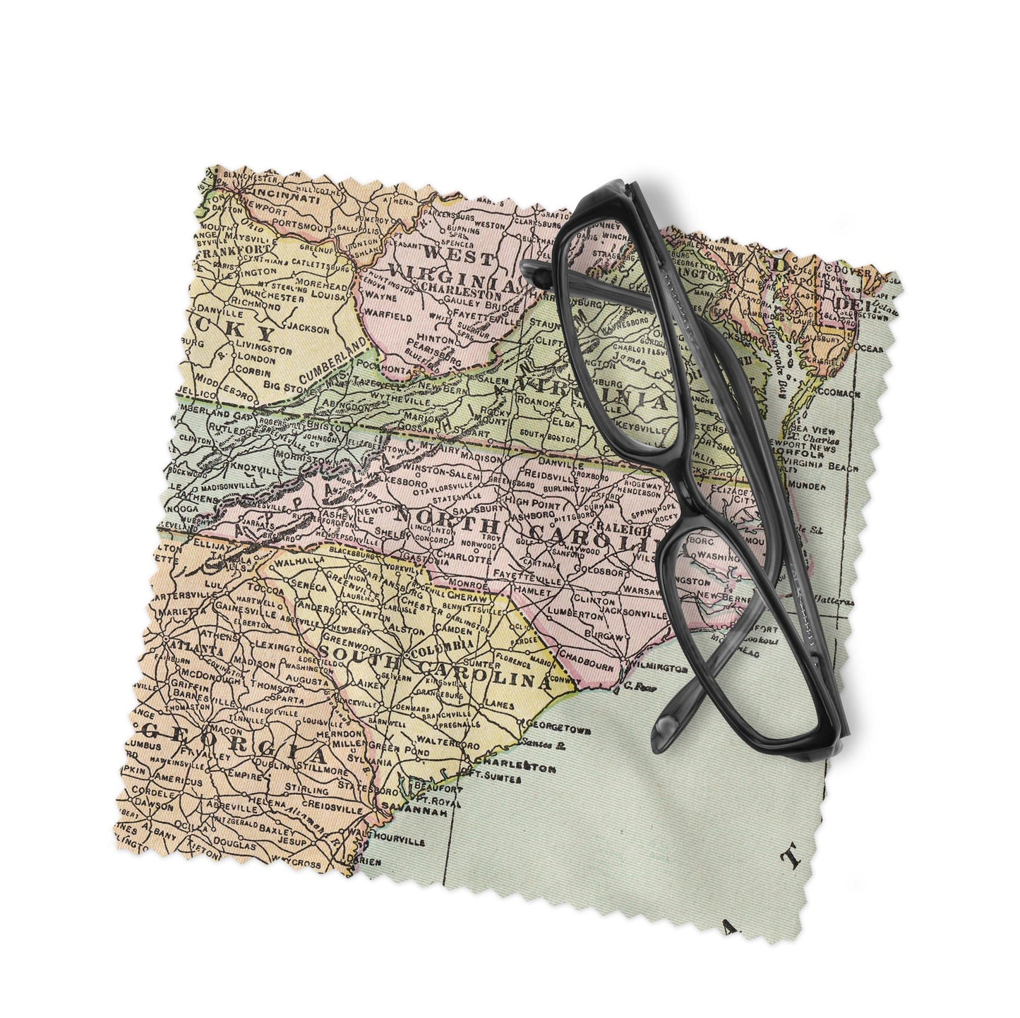 North Carolina Map Lens Cloth | North Carolina Microfiber Glasses Cleaner | Travel Gift