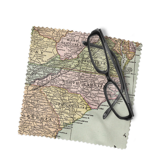 North Carolina Map Lens Cloth | North Carolina Microfiber Glasses Cleaner | Travel Gift