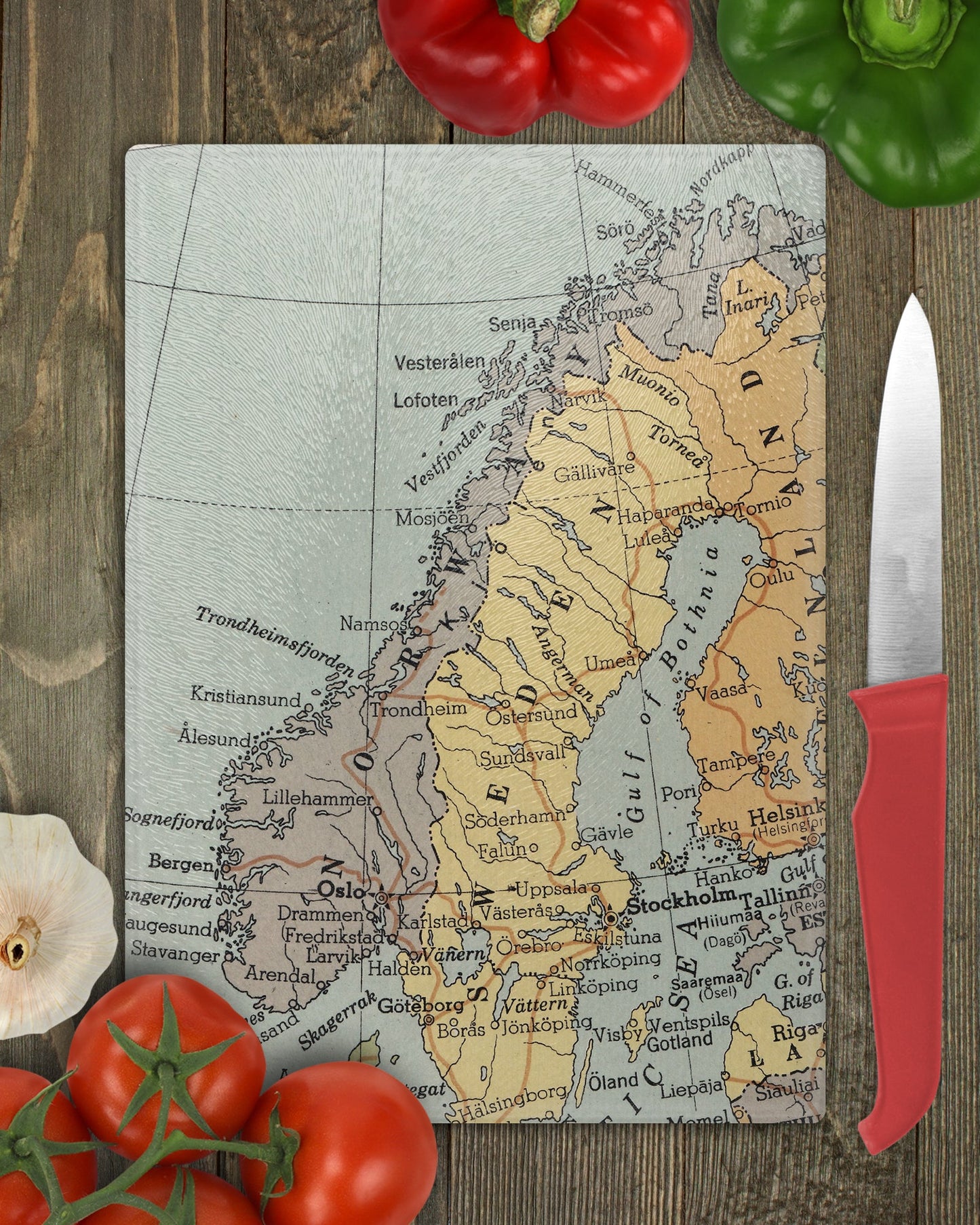 Norway Map Cutting Board | Travel Gift | Kitchen Decor