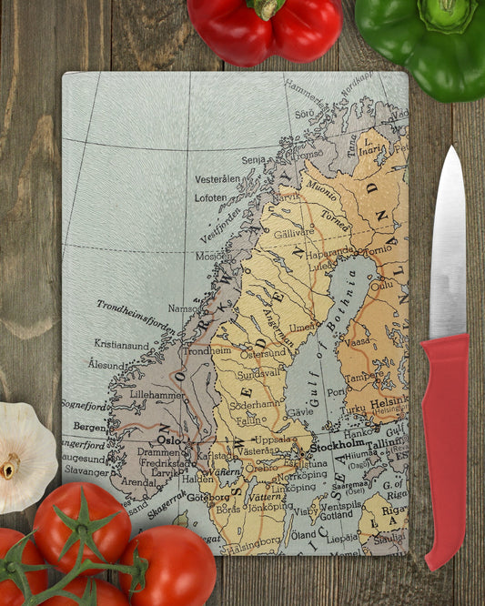 Norway Map Cutting Board | Travel Gift | Kitchen Decor