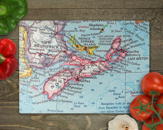 Nova Scotia Map Cutting Board | Travel Gift | Kitchen Decor