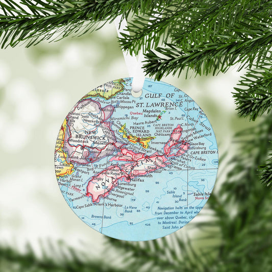 Nova Scotia Vintage Map Ornament