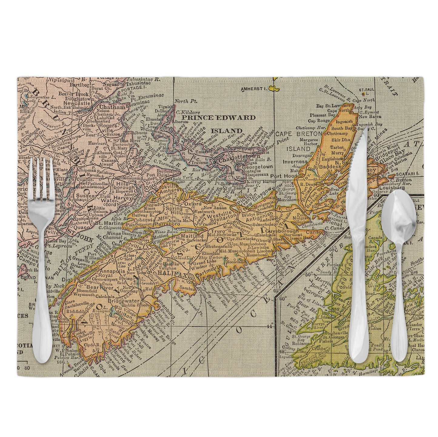 Nova Scotia Vintage Map Placemats Set of 4