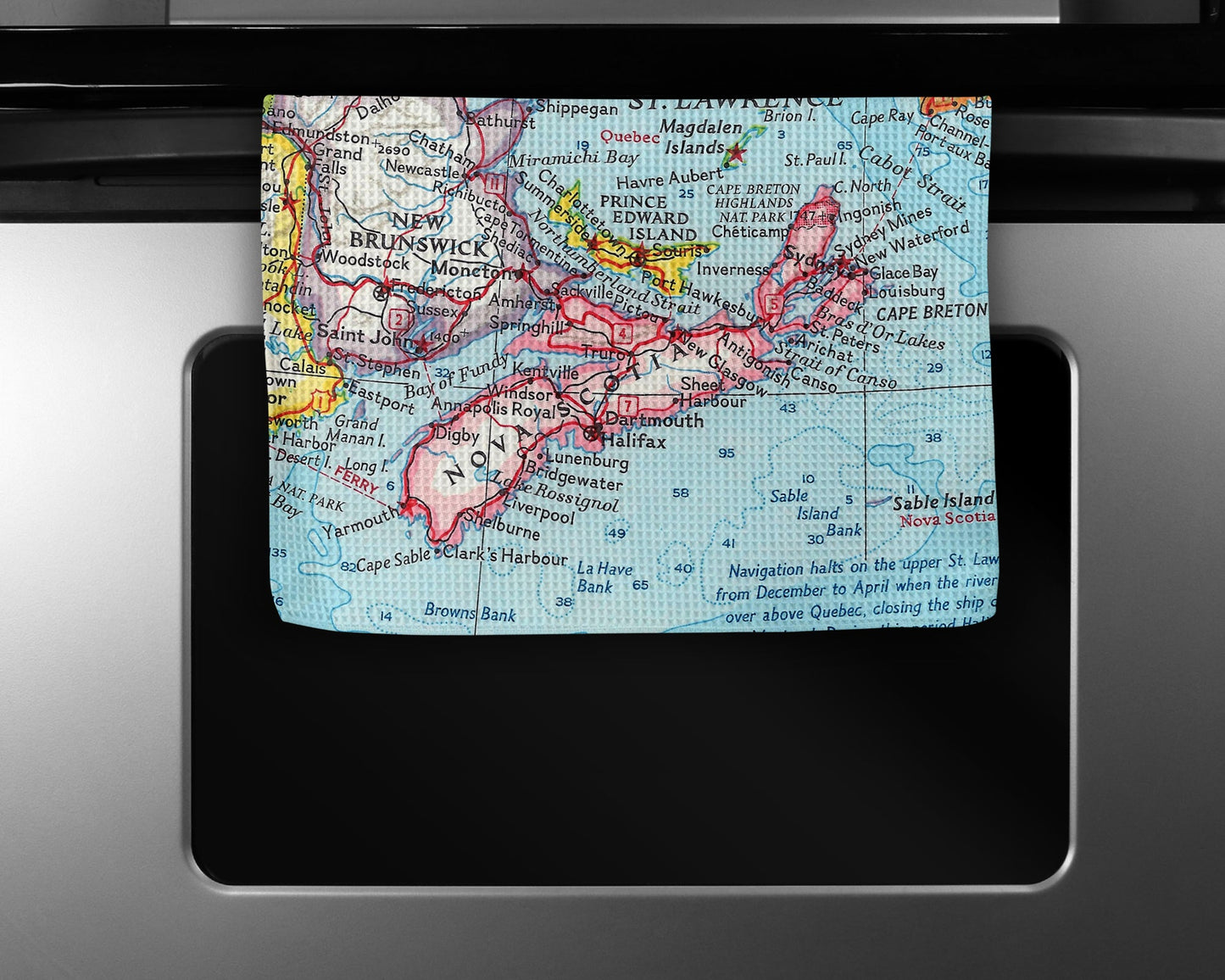 Nova Scotia Map Tea Towel | Waffle-Weave Kitchen Towel Gift