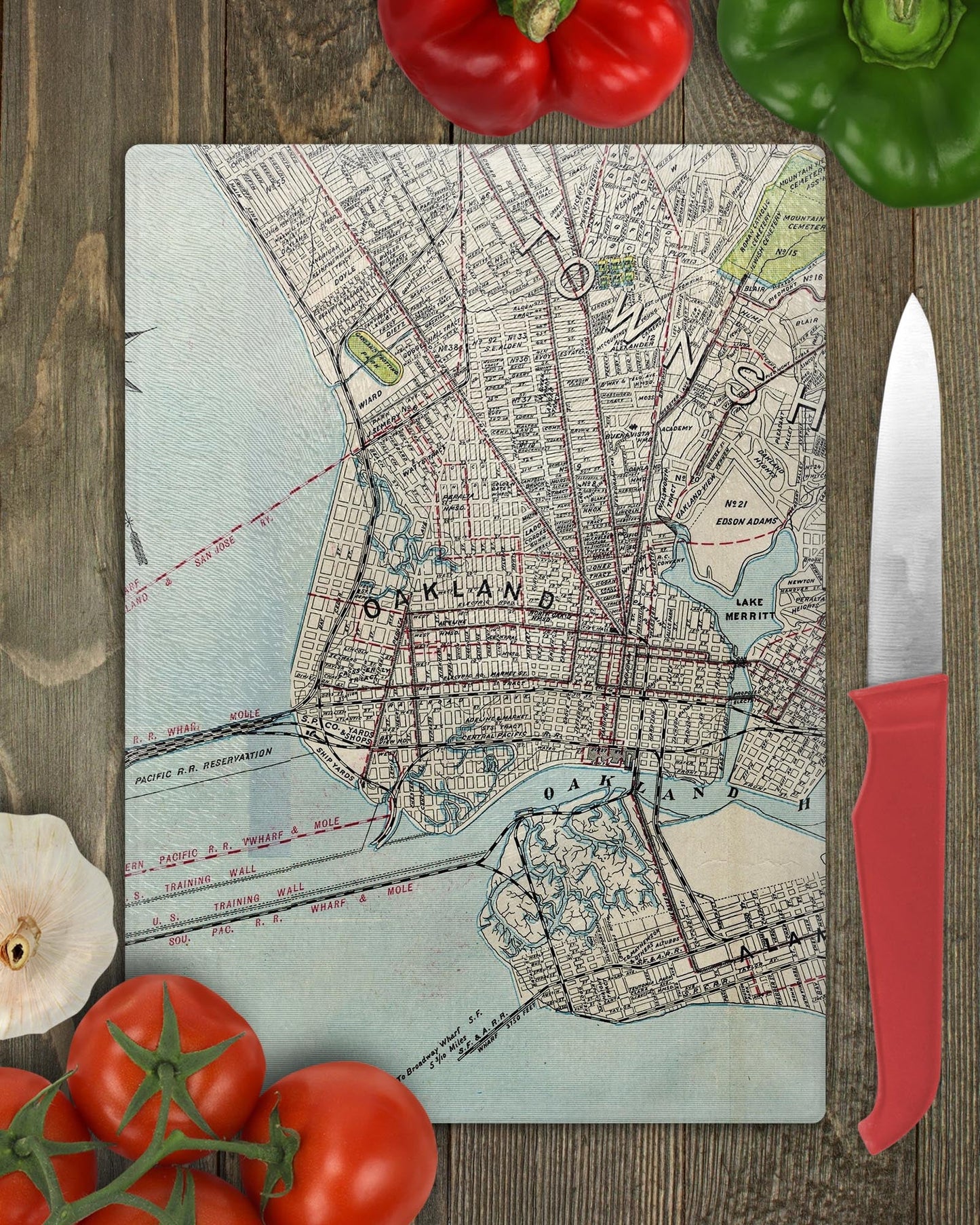 Oakland California Map Cutting Board | Travel Gift | Kitchen Decor