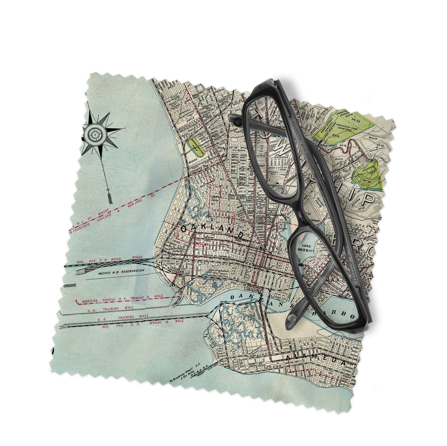 Oakland California Map Lens Cloth | Oakland Microfiber Glasses Cleaner | Travel Gift