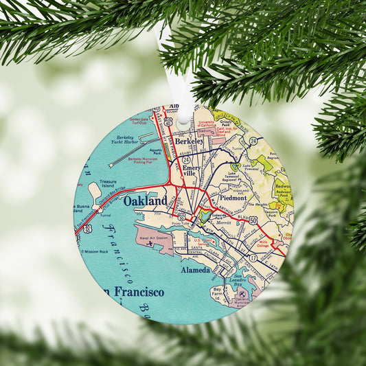 Oakland California Vintage Map Ornament