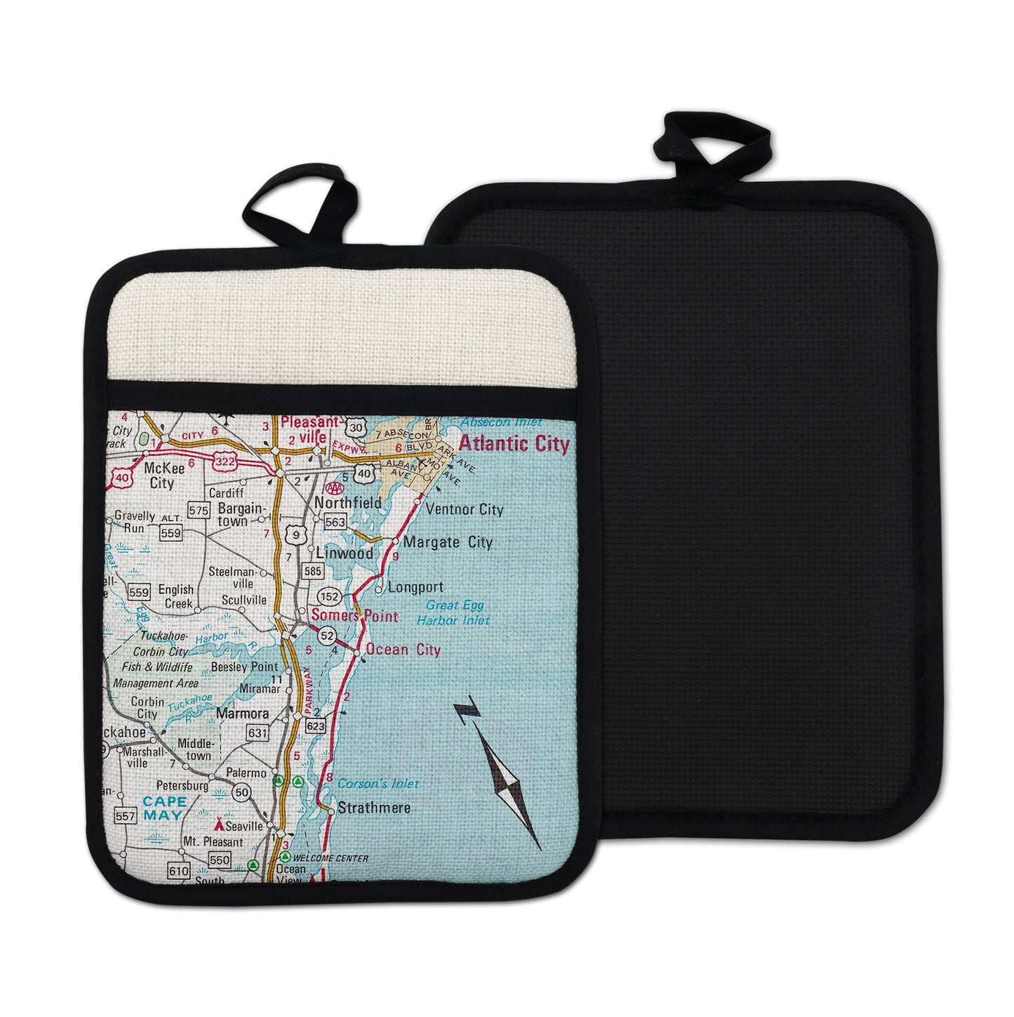 Ocean City New Jersey vintage map hot pad kitchen decor