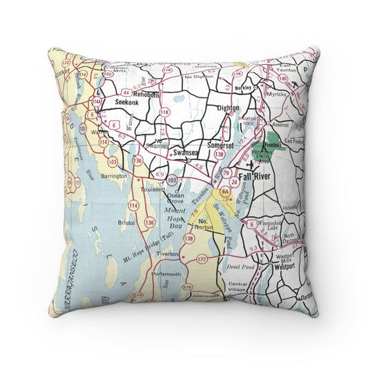 Ocean Grove Massachusetts vintage map pillow