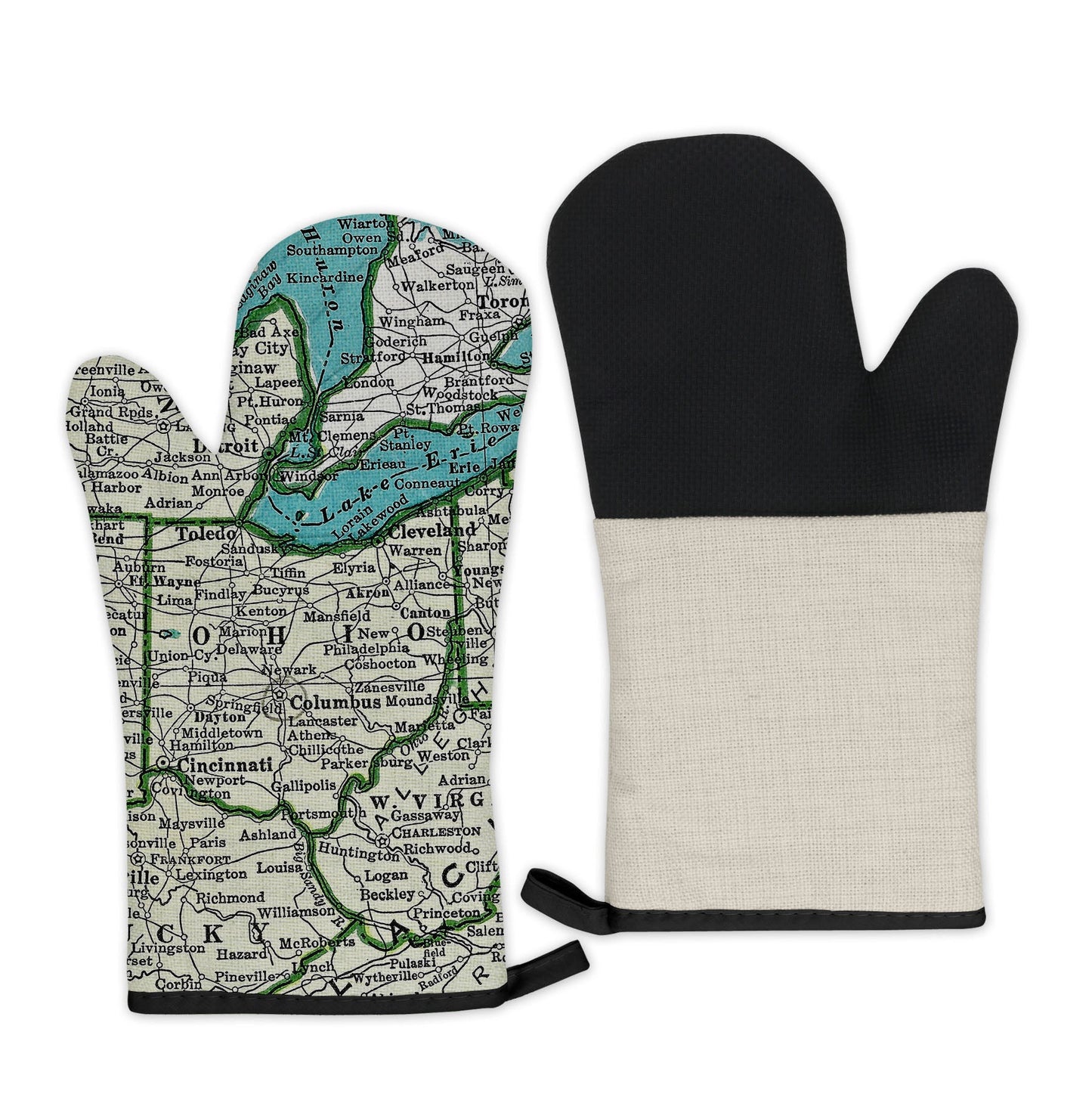 Ohio Map Oven Mitt | Vintage-Inspired Kitchen Gift